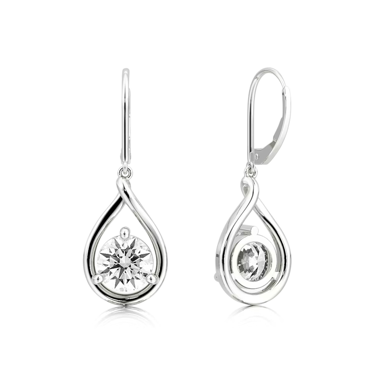Pear Moissanite Leverback Earrings-VOOGME