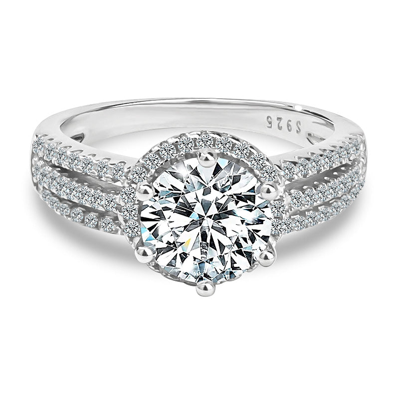 Charming Halo Moissanite Engagement Ring-VOOGME