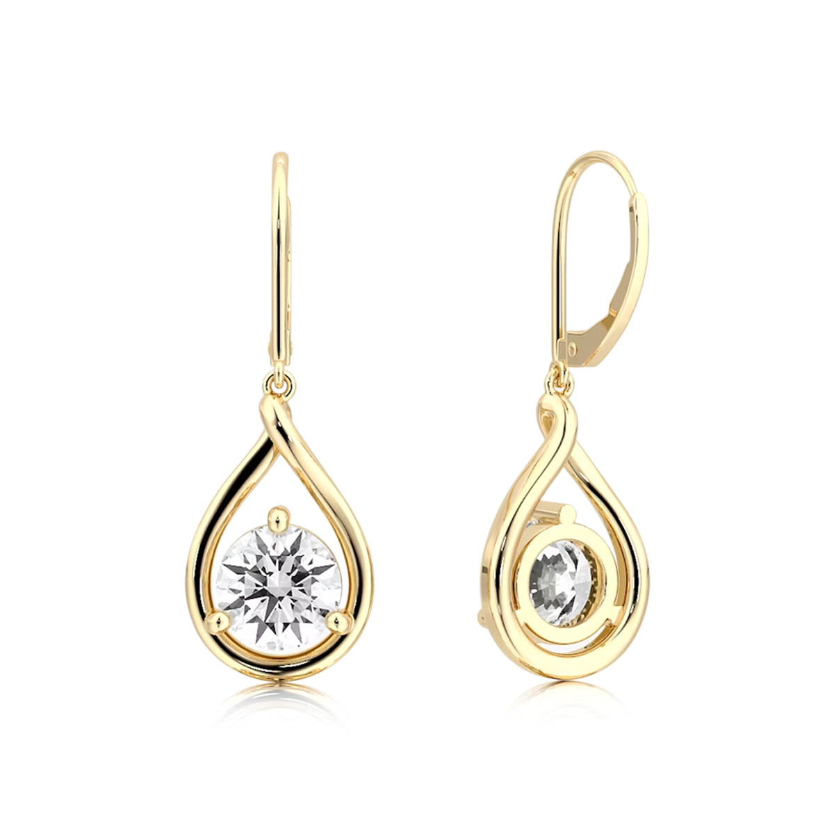 Pear Moissanite Leverback Earrings-VOOGME
