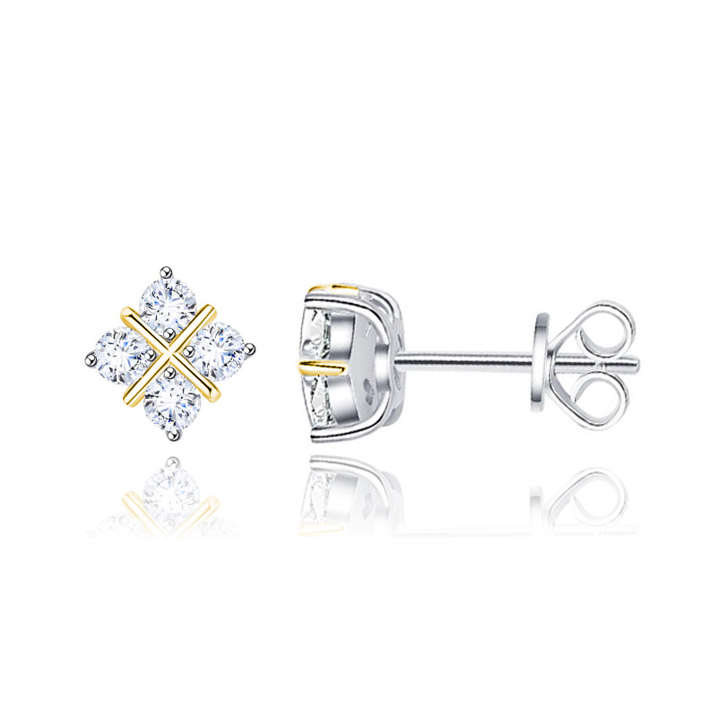 X-Relief-Cluster-Moissanite-Earrings