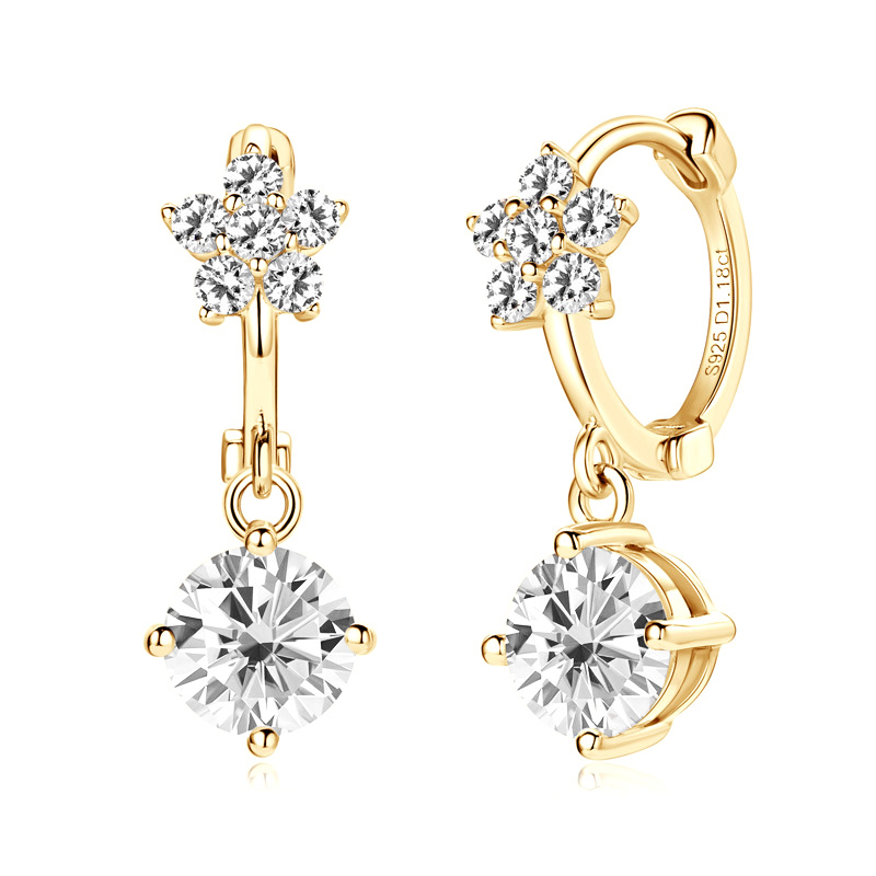 Flower Moissanite Hoop Earrings (2.36 ct. tw)
