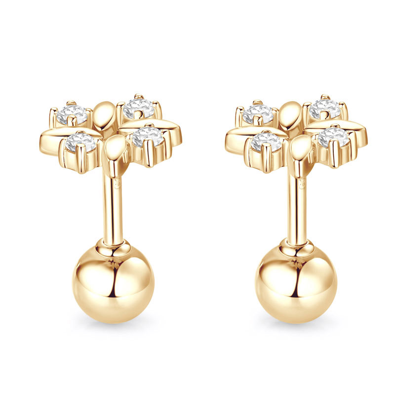 10K Gold Firework Mini Moissanite Stud Earrings