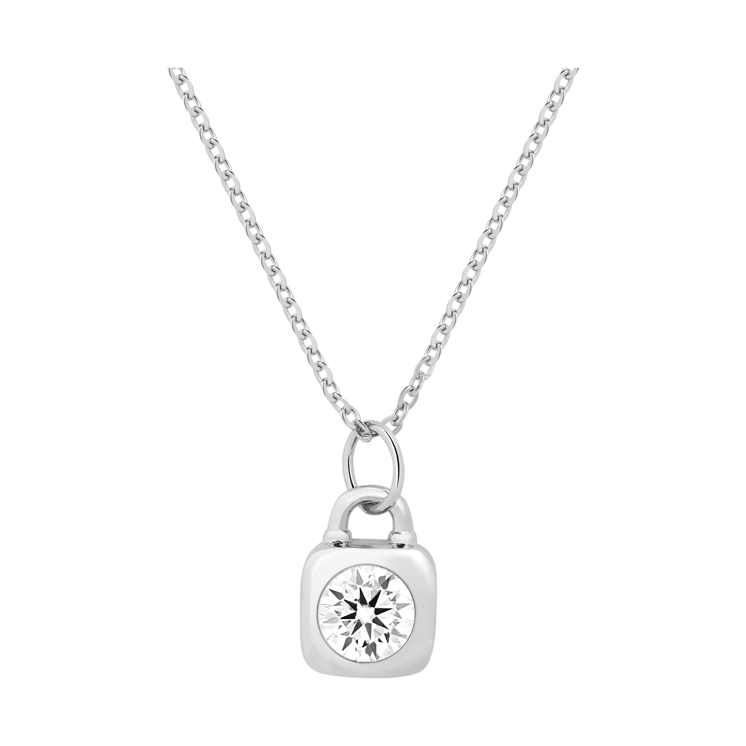 Lockit Bezel Moissanite Necklace