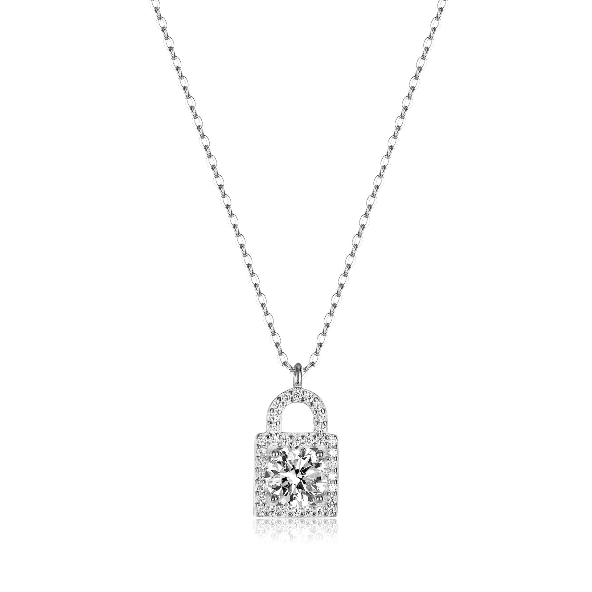 Lockit Full Pave Moissanite Necklace