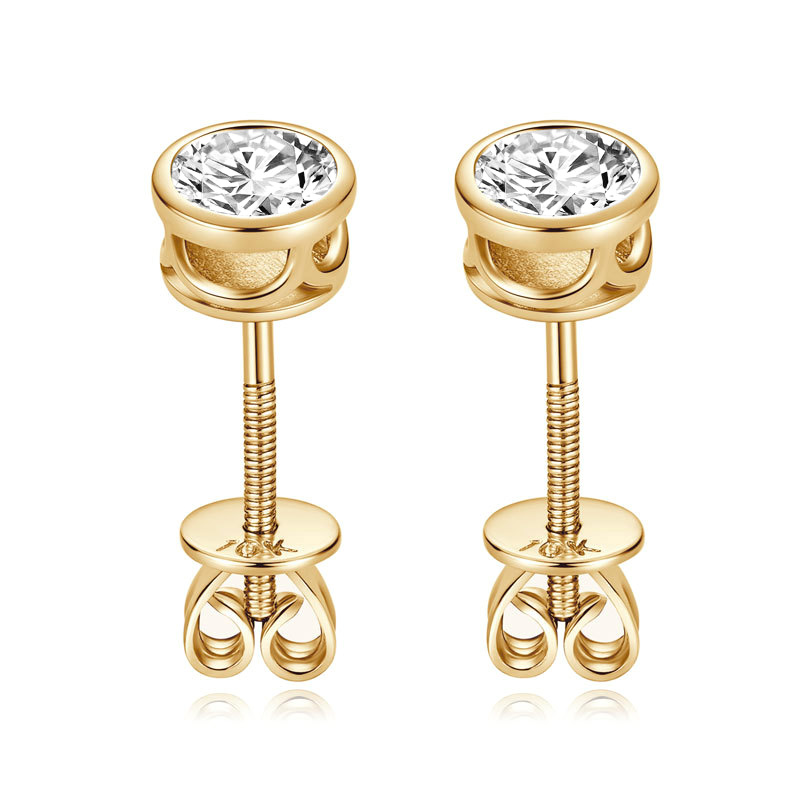 10K Gold Bubble Moissanite Stud Earrings