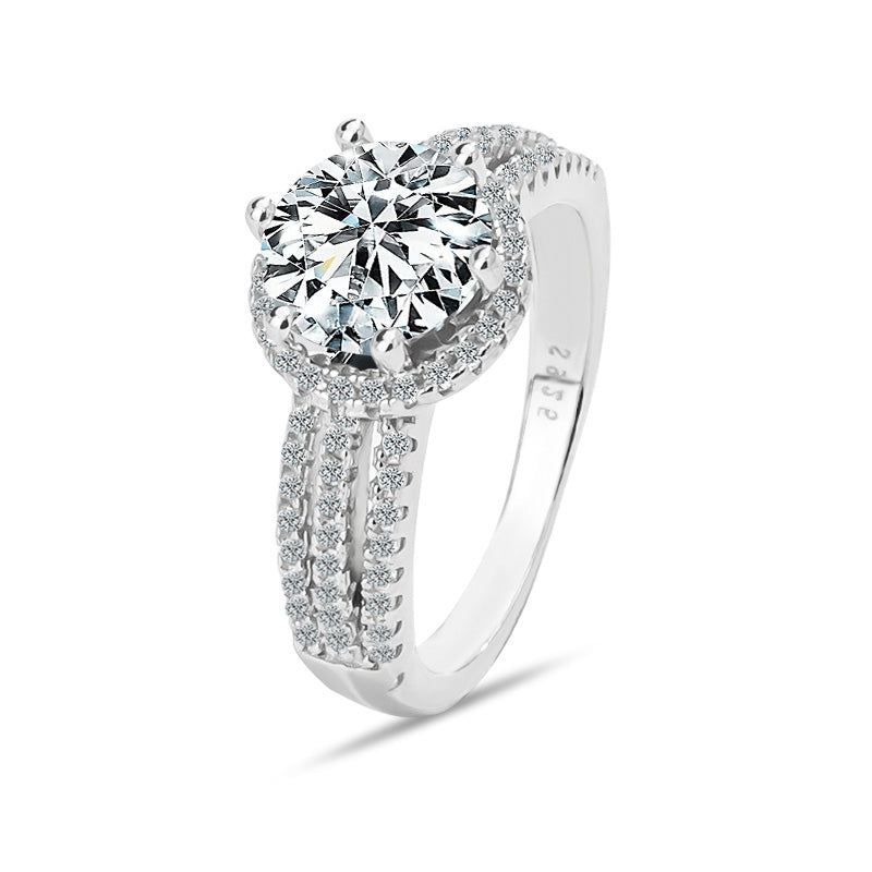 Charming Halo Moissanite Engagement Ring-VOOGME