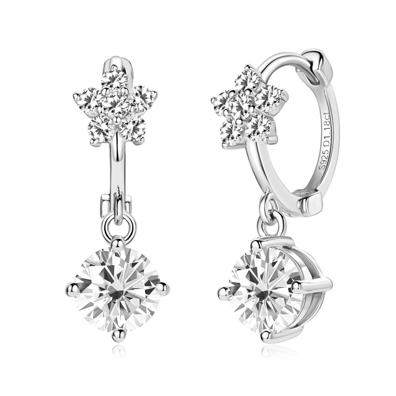 Flower Moissanite Hoop Earrings (2.36 ct. tw)
