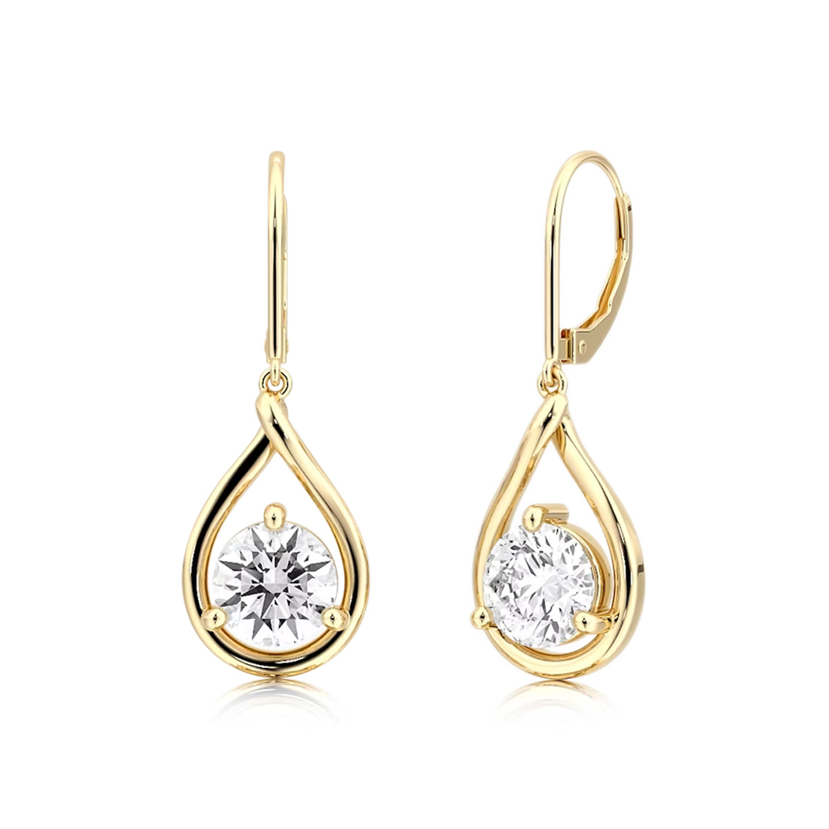 Pear Moissanite Leverback Earrings-VOOGME