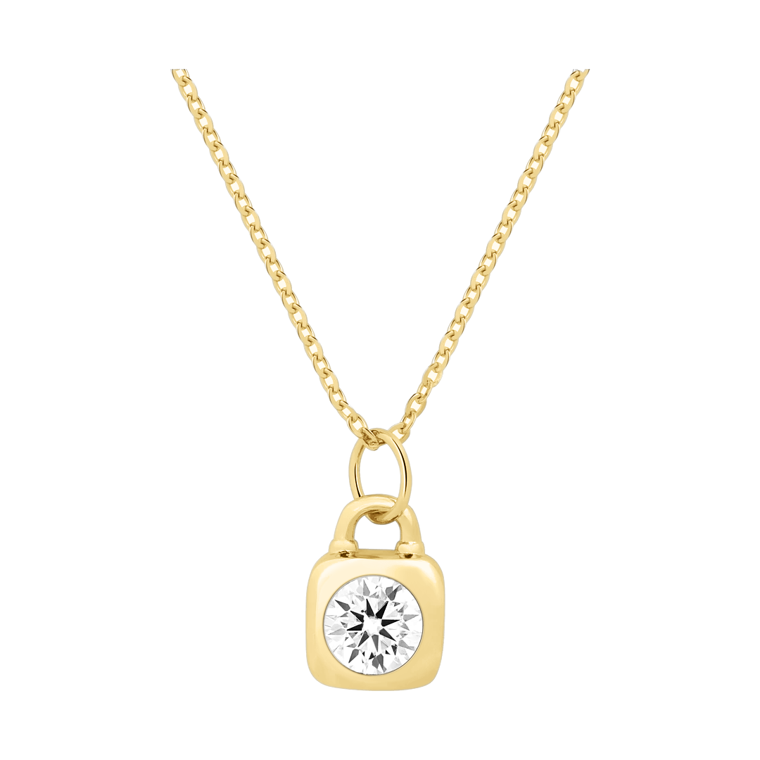 Lockit Bezel Moissanite Necklace