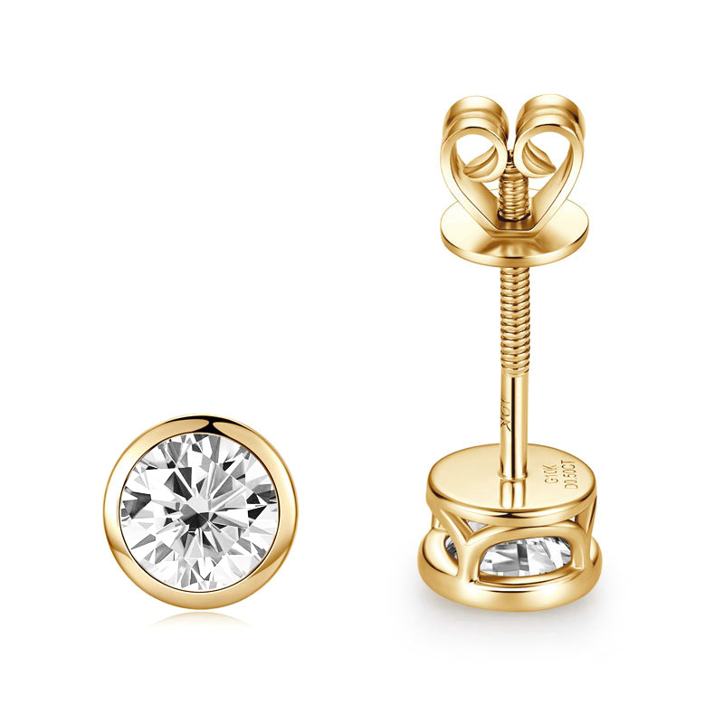 10K Gold Bubble Moissanite Stud Earrings