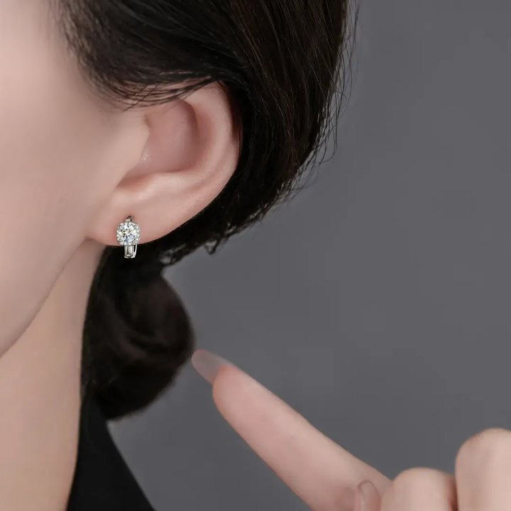 Nadine Square Wrap Moissanite Hoop Earrings