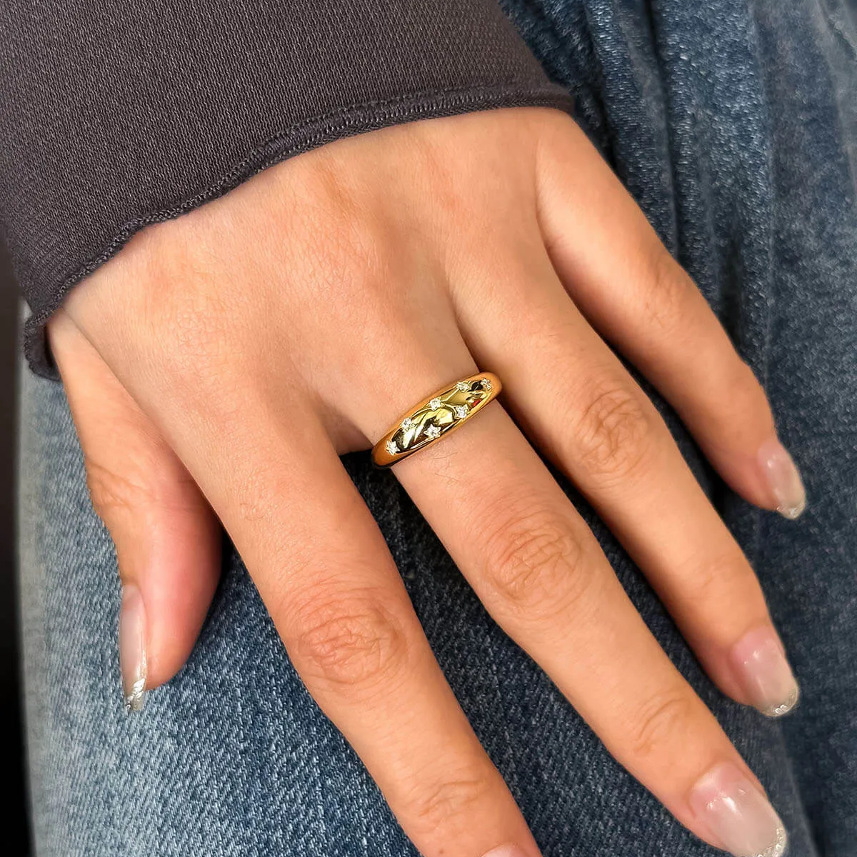 Star Inspired Moissanite Ring