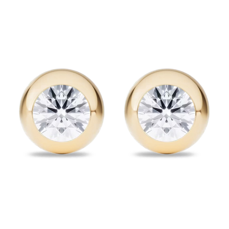 Valery Bezel Moissanite Stud Earrings