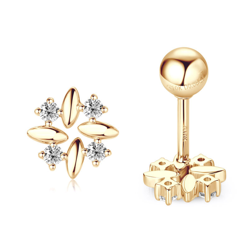 10K Gold Firework Mini Moissanite Stud Earrings