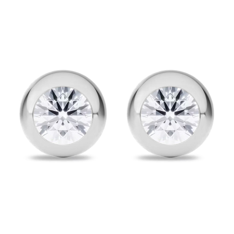 Valery Bezel Moissanite Stud Earrings