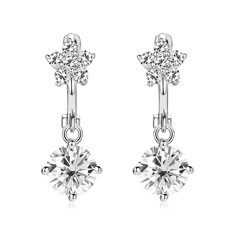 Flower Moissanite Hoop Earrings (2.36 ct. tw)
