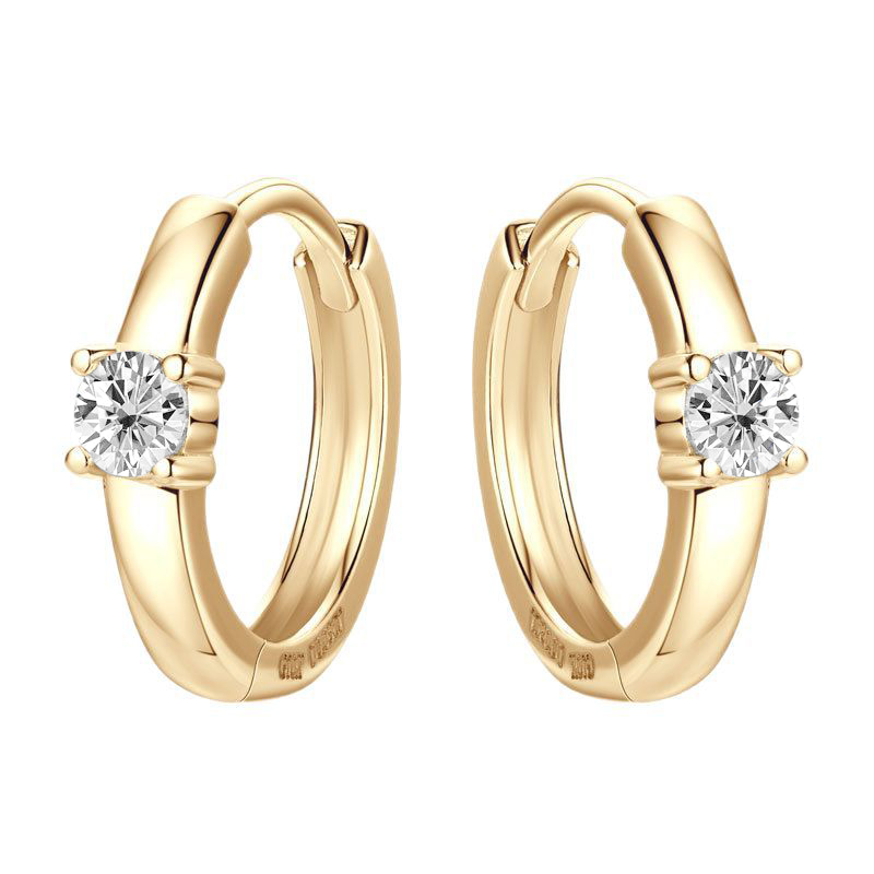 10K Gold Simple Moissanite Hoop Earrings