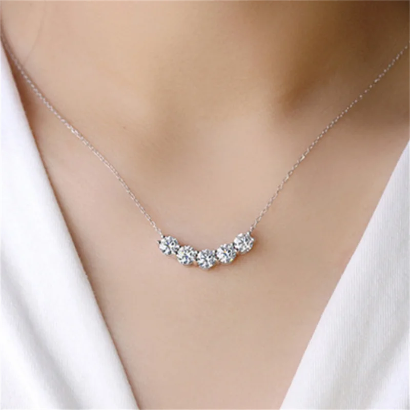 5-Stones Moissanite Pendant (2.5 ct. tw)-VOOGME