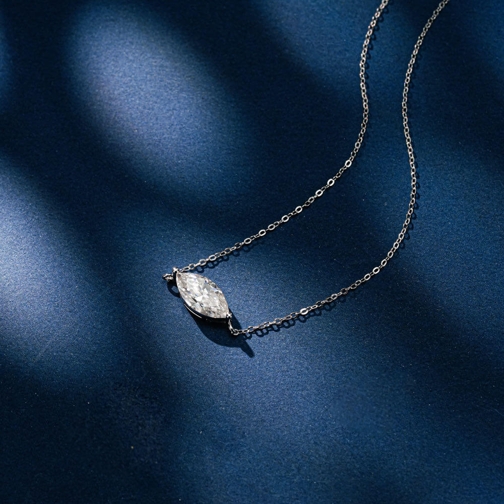 East West Marquise Moissanite Necklace