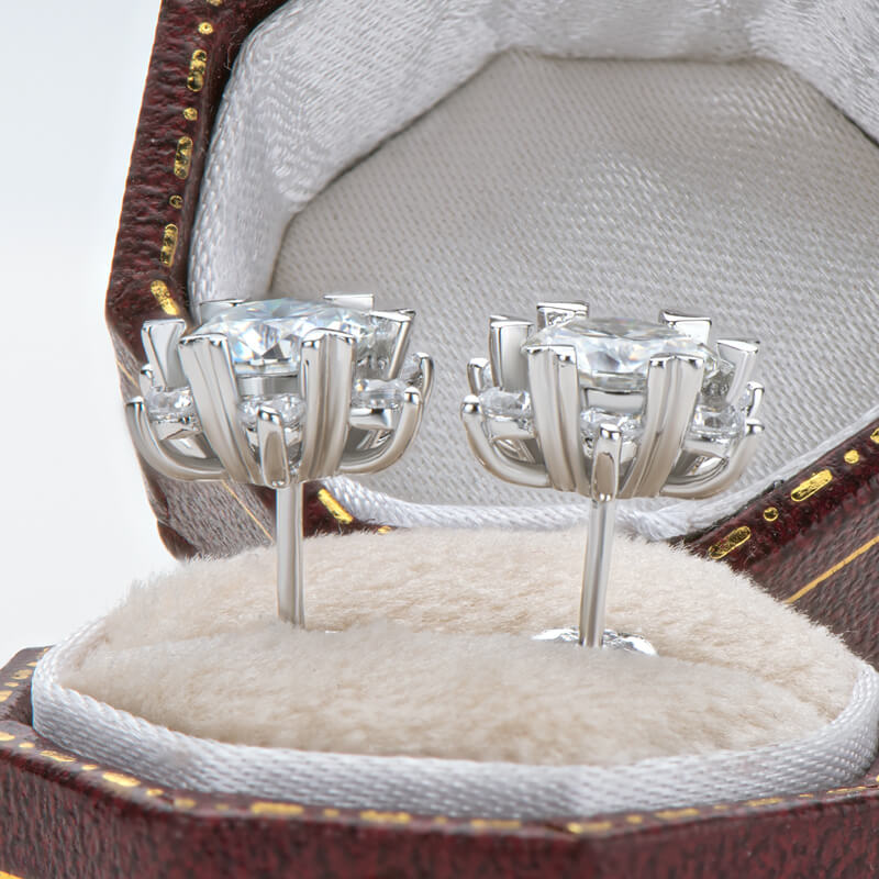 Snowflake Moissanite Stud Earrings (1.6 ct.tw.)-VOOGME