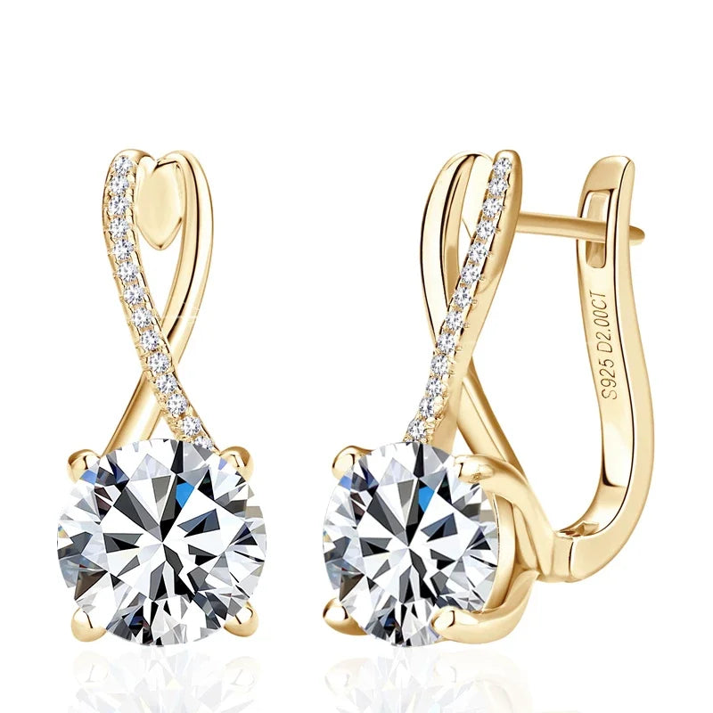 Twised Leverback Moissanite Earrings-VOOGME