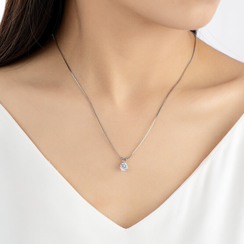 Classic Three-Prong Moissanite Pendant 1.0 ct-VOOGME