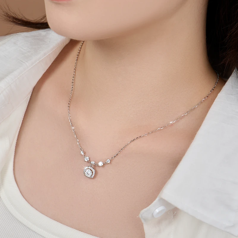 Sugar Cube Moissanite Necklace