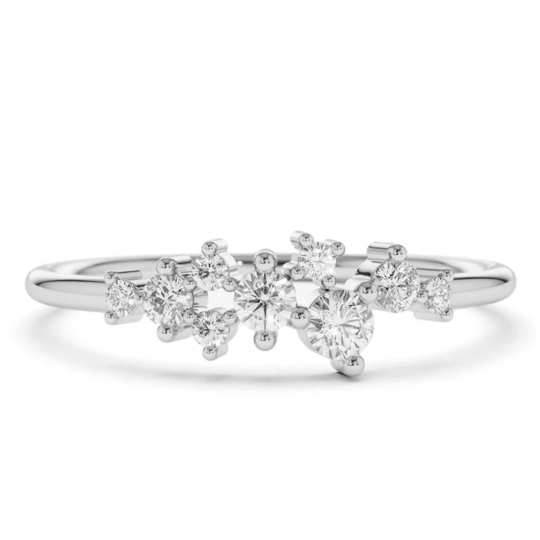 Shona Cluster Moissanite Wedding Band