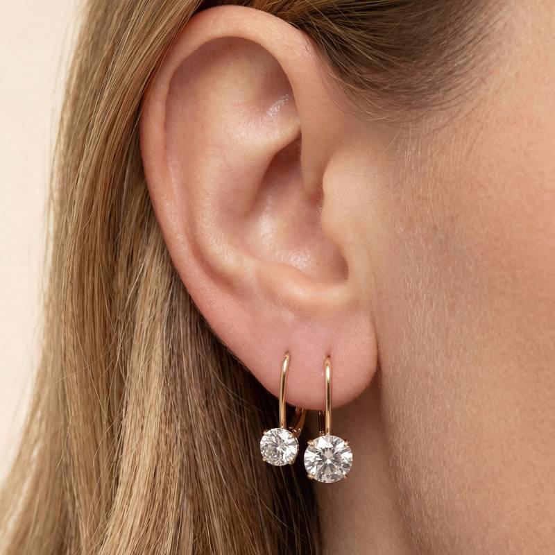 Classic Leverback Moissanite Earrings
