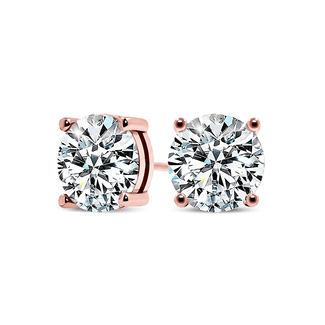 Classic Four-Prong Moissanite Stud Earrings