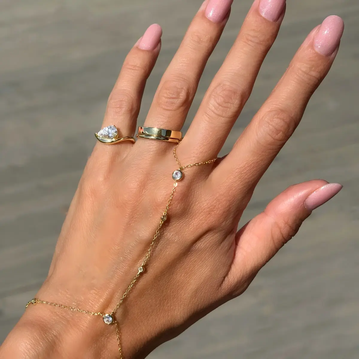 Classic Curved Pear Moissanite Ring