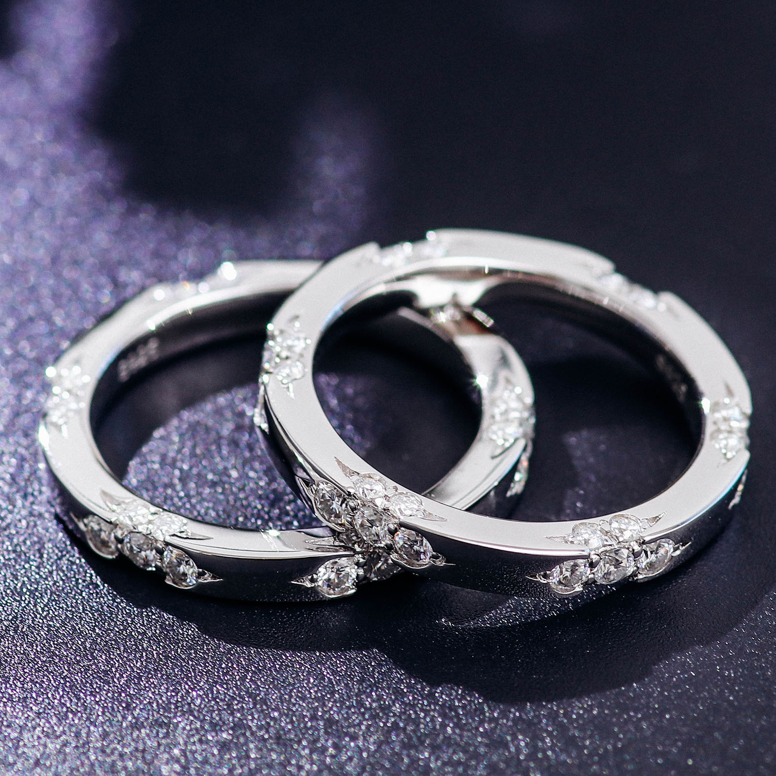 Secret Garden Moissanite Wedding Band-VOOGME