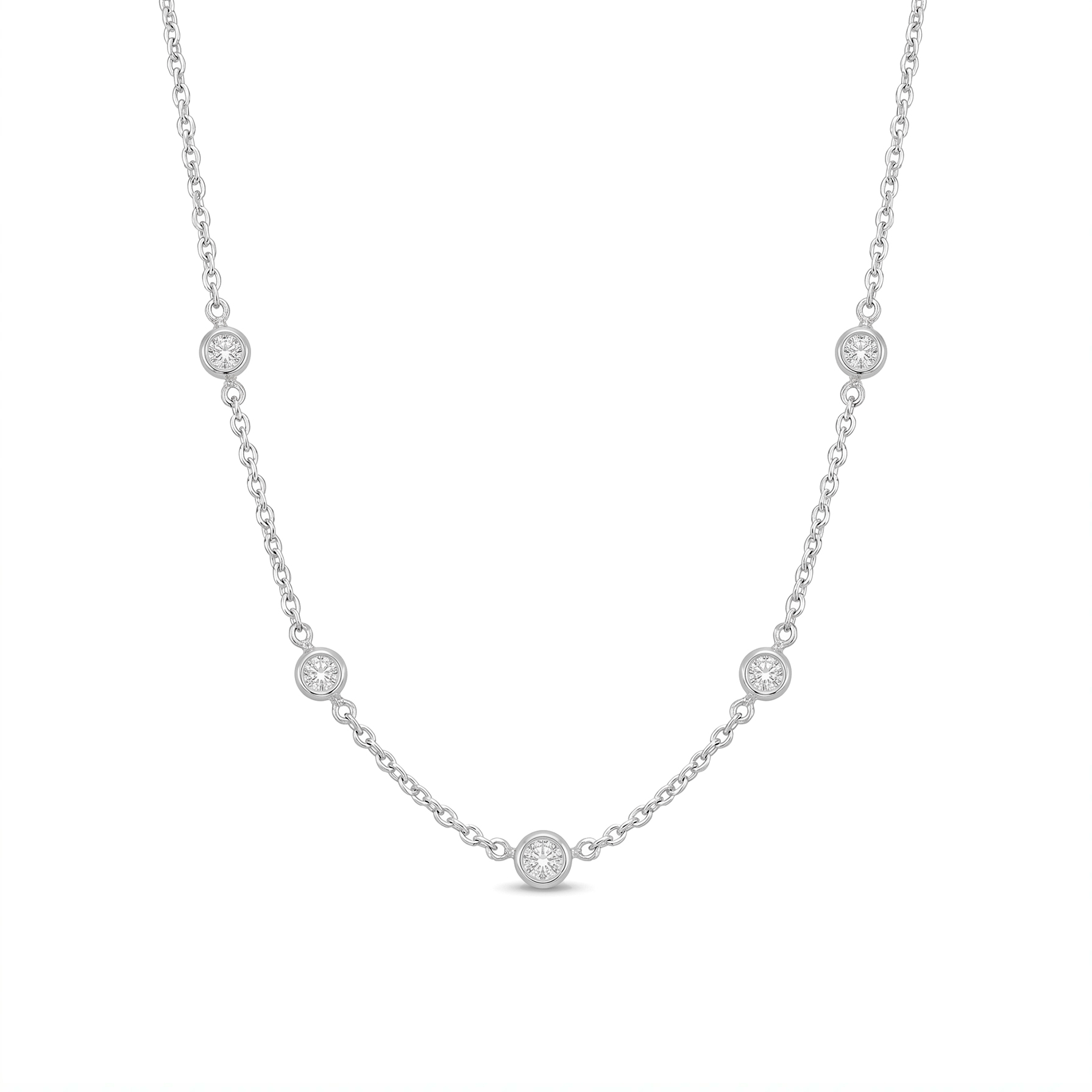 Cinq Bubbles Moissanite Necklace