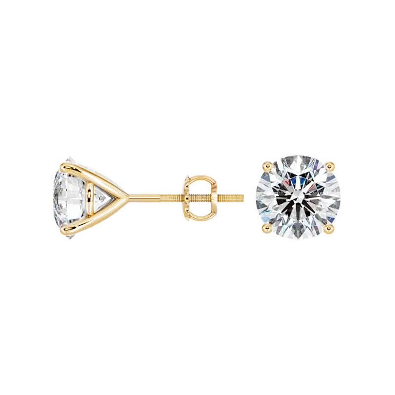 Martini Setting Screw Back Moissanite Earrings-VOOGME