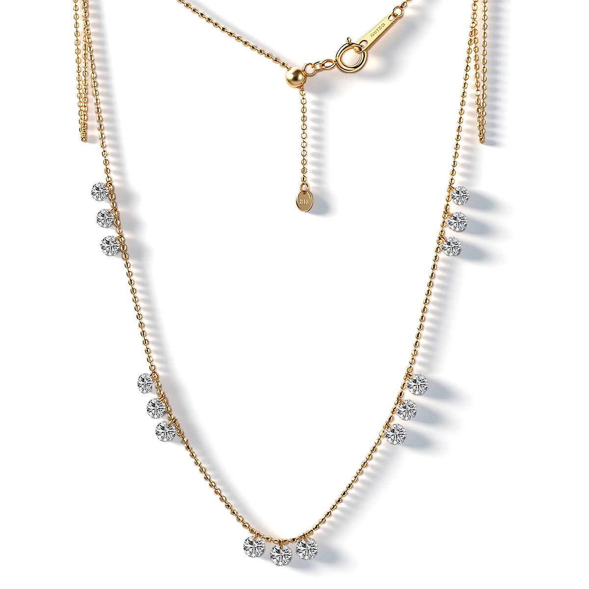 18K Gold Lab-Created Diamond Necklace