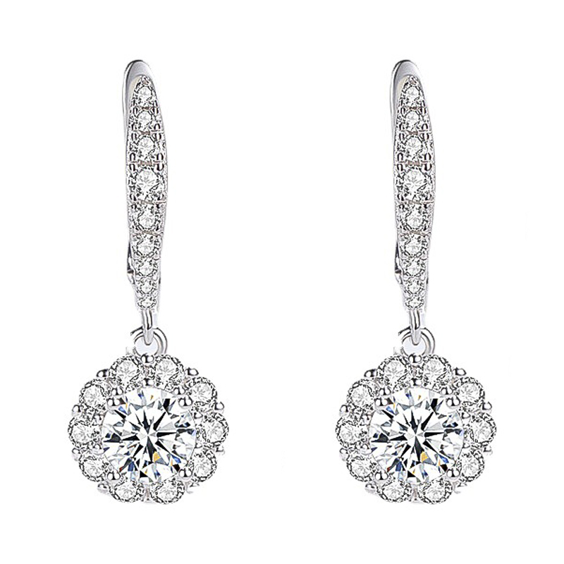 Flora Flower Moissanite Drop Earrings