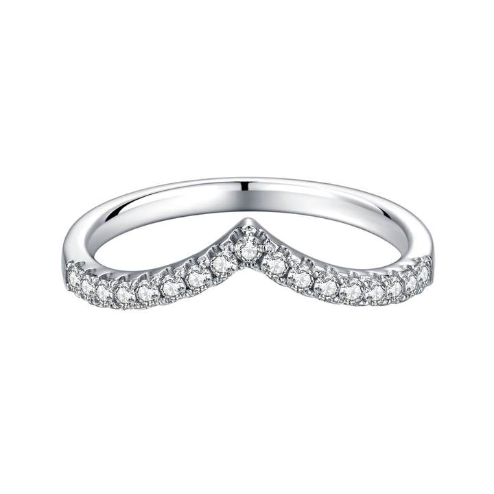 V-Shape Moissanite Wedding Band (0.22 ct.tw.)-VOOGME