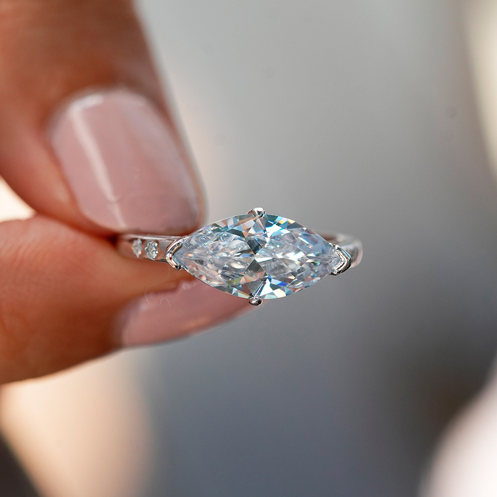 East West Marquise Moissanite Ring 3.0ct