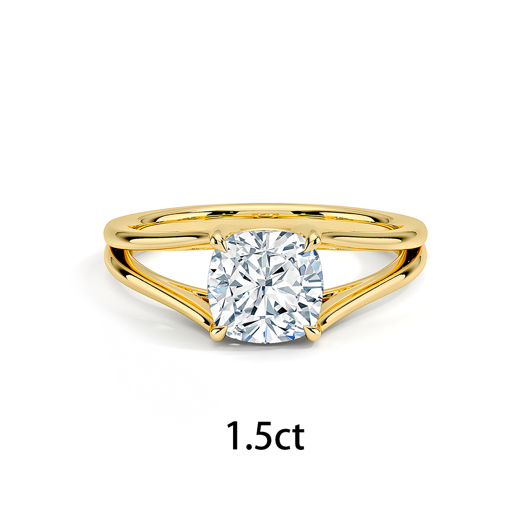 Spilt Shank Solitaire Classic Moissanite Ring