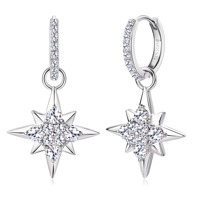 Nebula Octa Star Moissanite Earrings