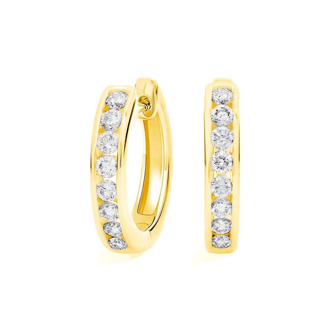 Channel Moissanite Hoop Earrings