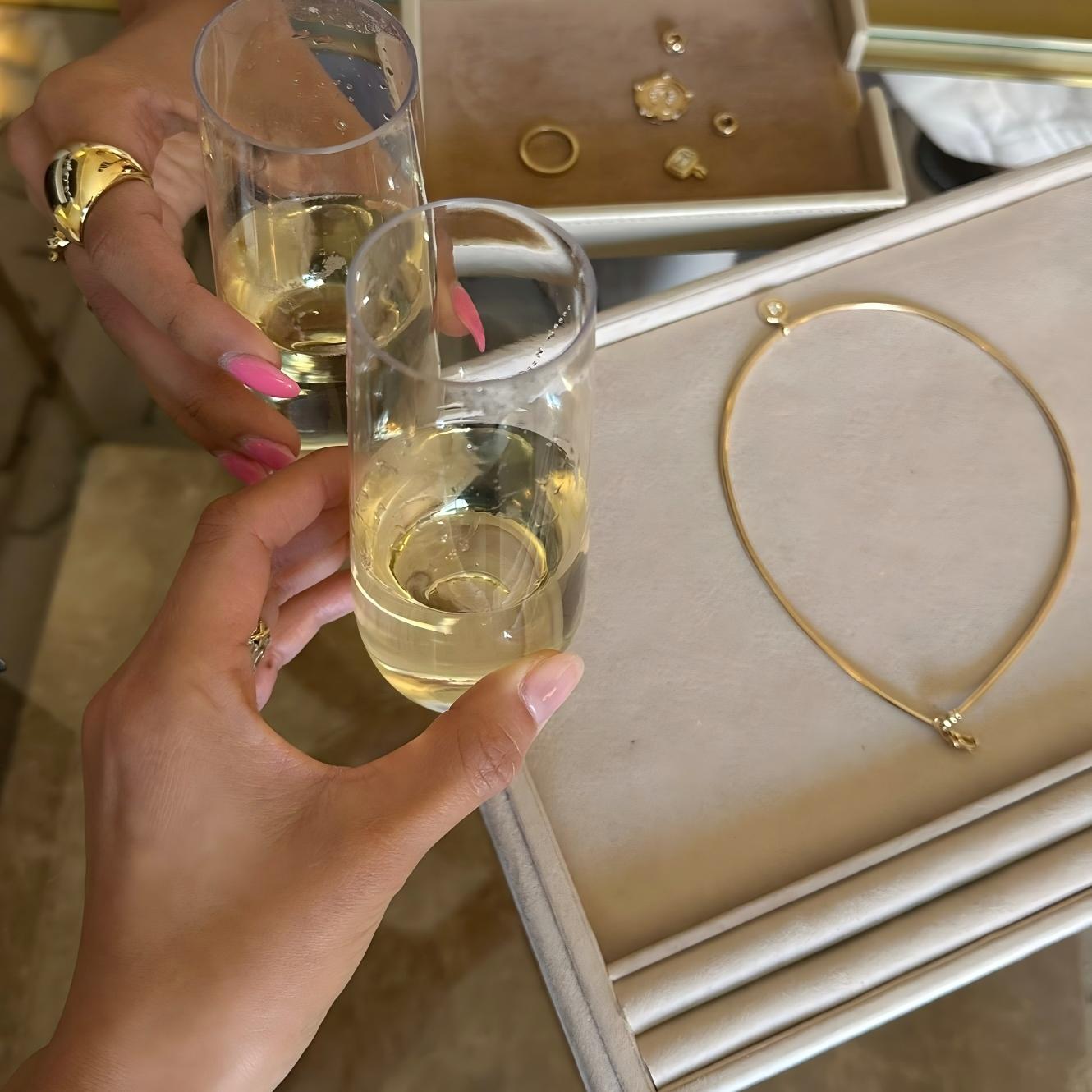 Diamond Heirloom Curved Chain Pear Necklace 