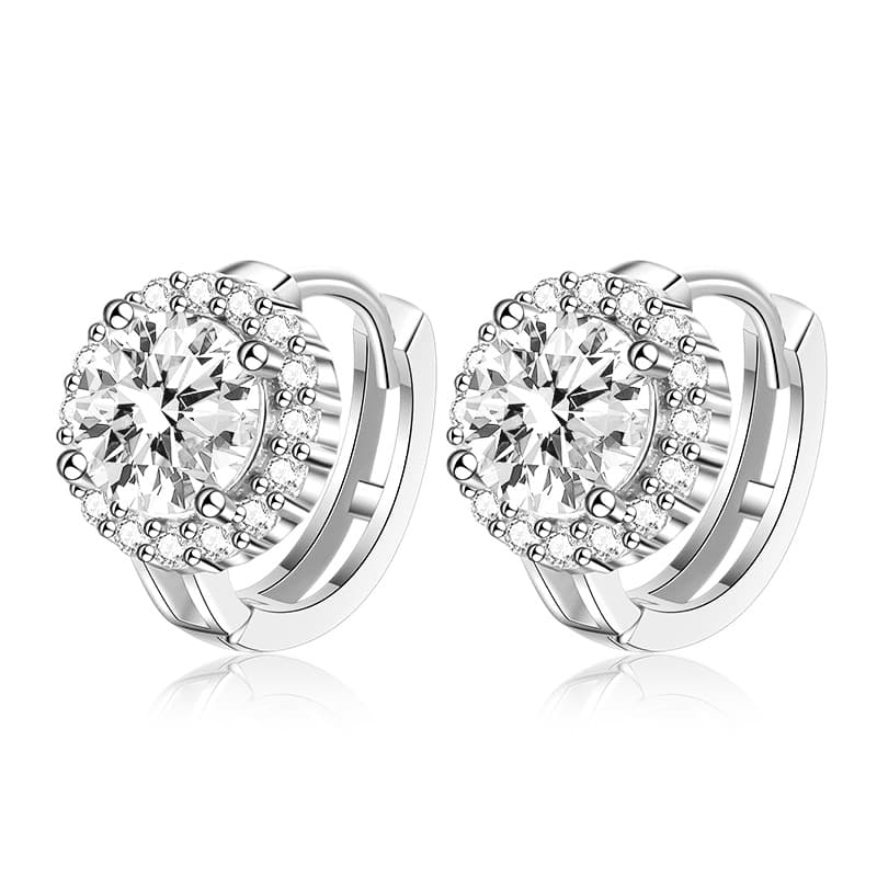 Vita Round Moissanite Hoop Earrings