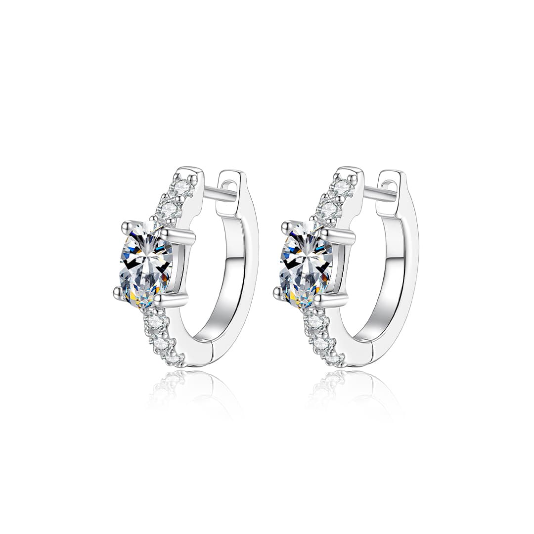 Oval Moissanite Hoop Earrings