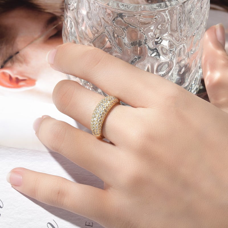 Five Row Moissanite Wedding Band