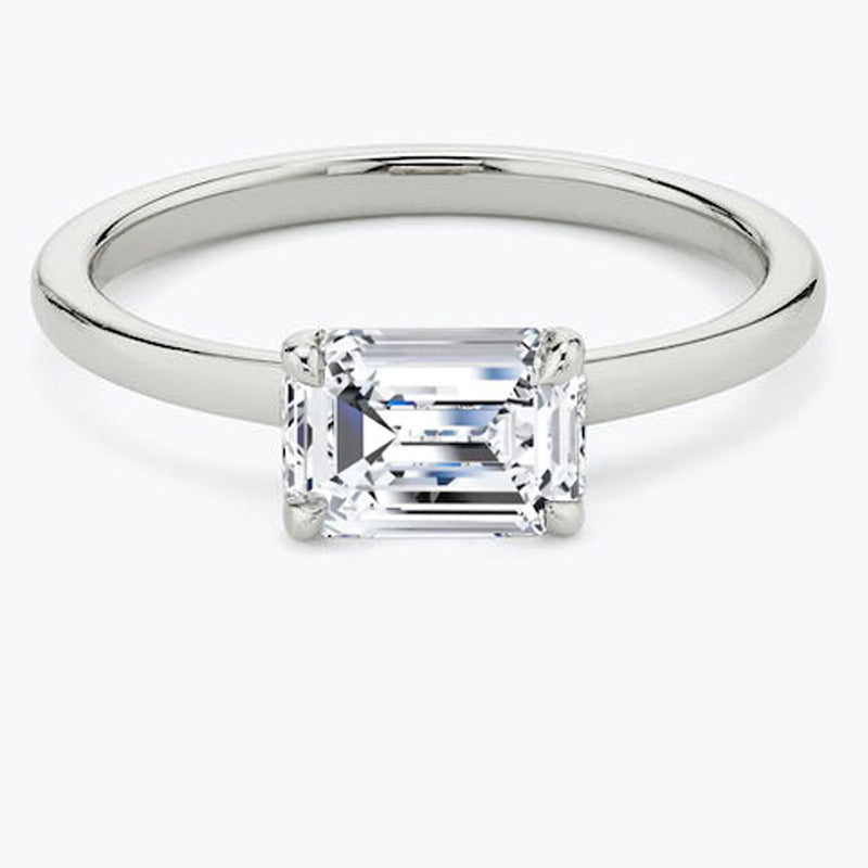 East West Pear Moissanite Engagement Ring-VOOGME