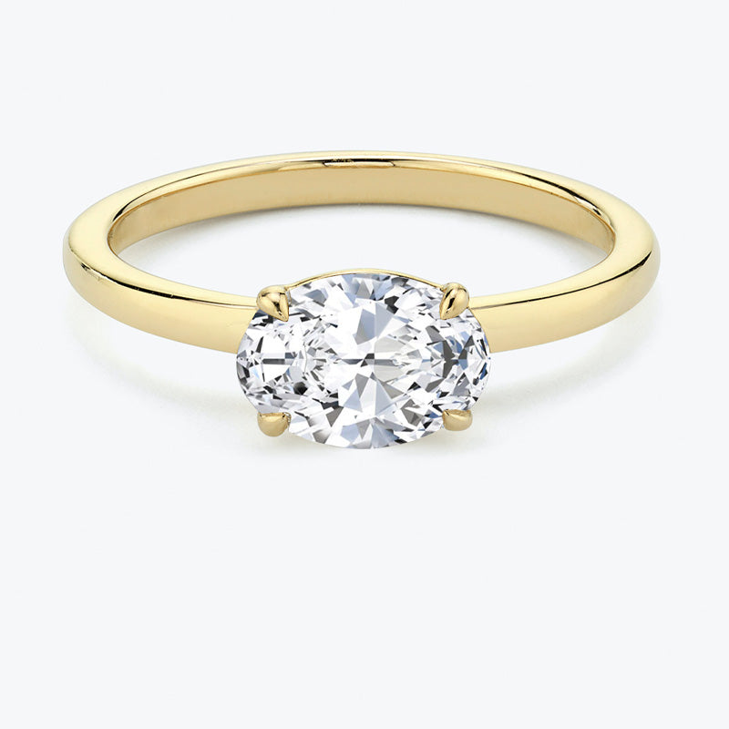 East West Pear Moissanite Engagement Ring-VOOGME