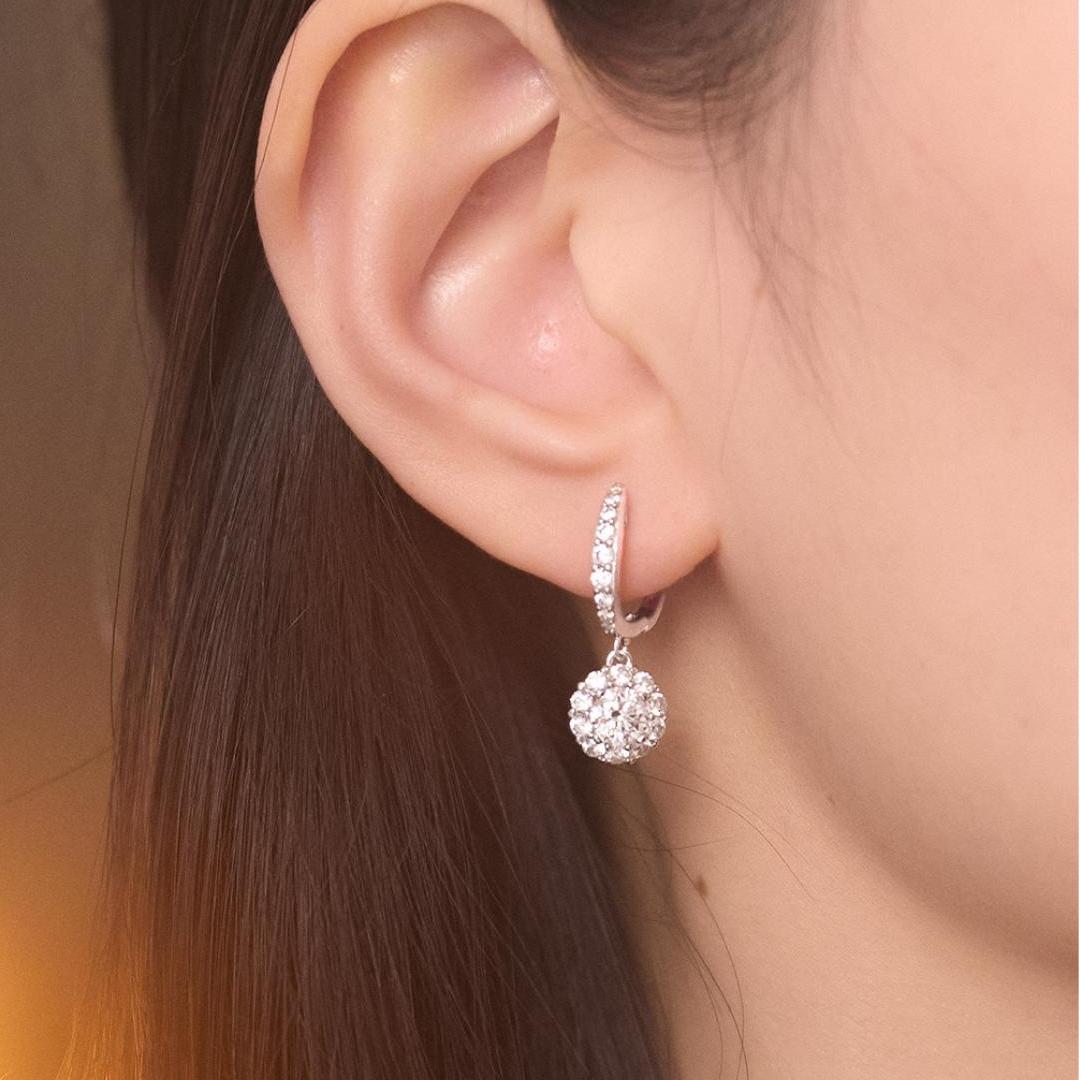 Flora Flower Moissanite Drop Earrings