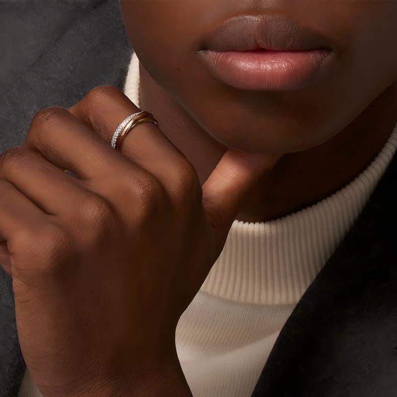 Tri-Color Curved Ring