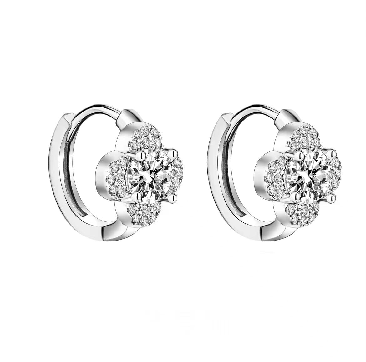 Edna Clover Moissanite Stud Earrings